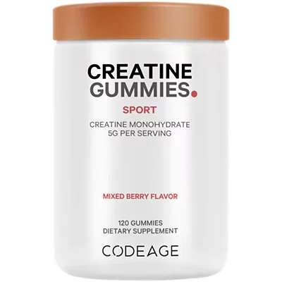 High Potency Creatine Gummies - 5g of Creatine Monohydrate Per Serving - Mixed Berry (120 Gummies)