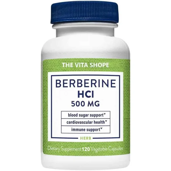 Berberine HCl – Supports Healthy Blood Sugar Levels & Cardiovascular Health – 500 MG (120 Vegetarian Capsules)