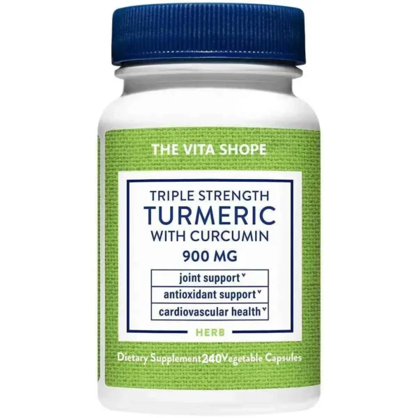 Triple Strength Turmeric with Curcumin – Joint & Antioxidant Support – 900 MG (240 Vegetarian Capsules)