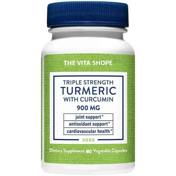Triple Strength Turmeric with Curcumin – Joint & Antioxidant Support – 900 MG (60 Vegetarian Capsules)