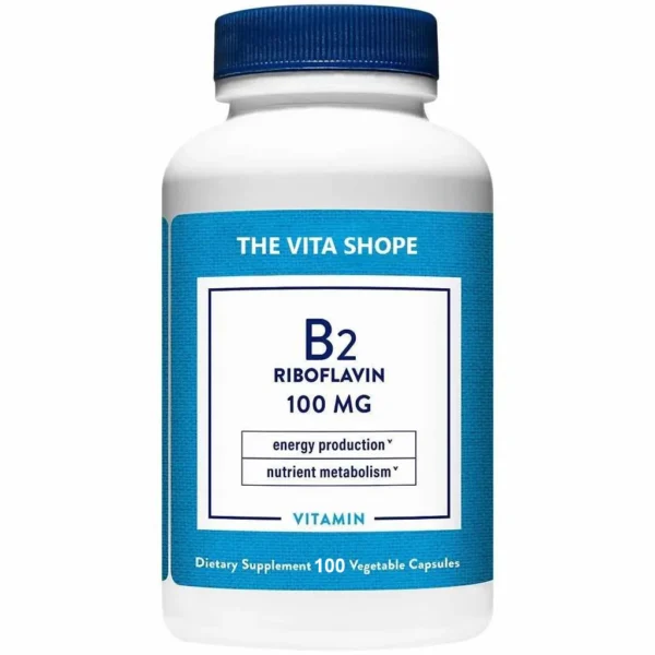 Vitamin B2 Riboflavin – Energy Production & Nutrient Metabolism – 100 MG (100 Capsules)