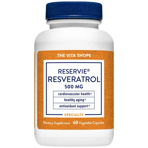 Reservie Trans-Resveratrol Antioxidant – Supports Healthy Aging & Cardiovascular Health – 500 MG (60 Capsules)