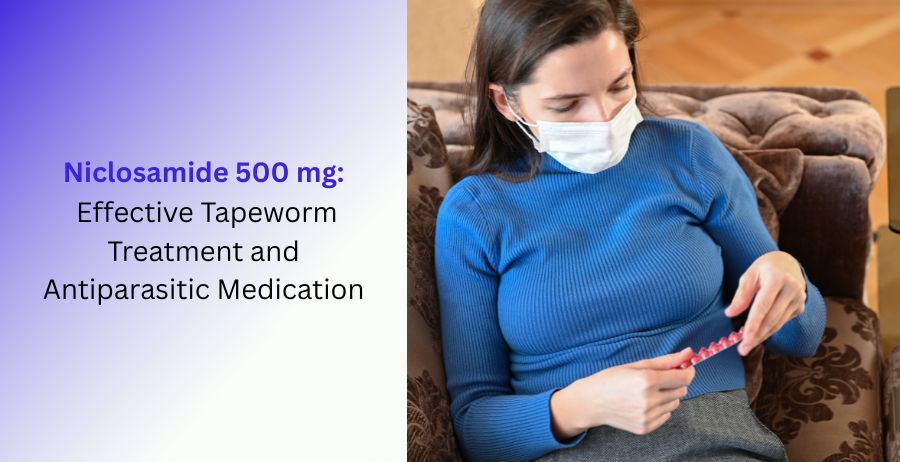 Niclosamide 500 mg antiparasitic tablet for tapeworm treatment