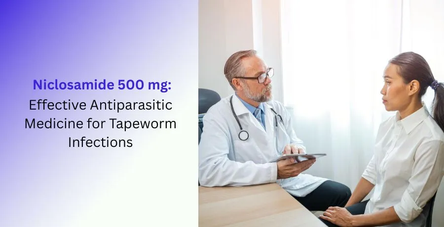 Niclosamide 500 mg tablets for tapeworm infection treatment