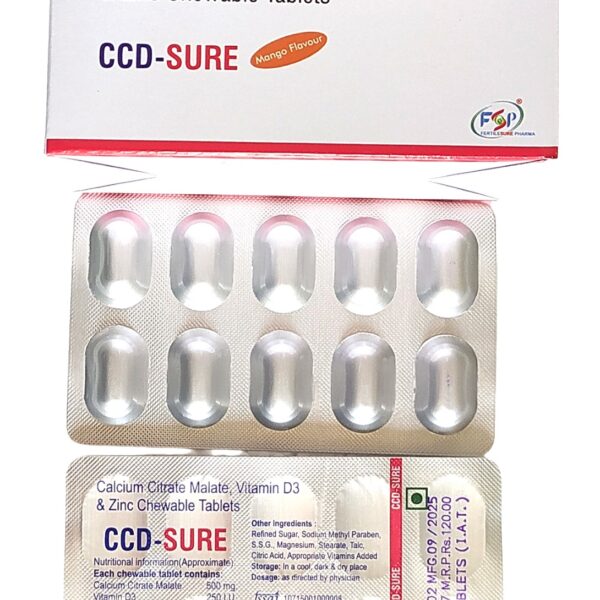 Calcium Citrate Malate, Vitamin D3 & Zinc Chewable Tablets