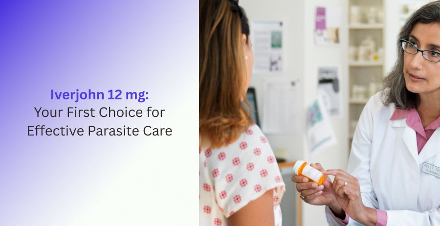 Iverjohn 12 mg tablets for prescription parasite treatment, highlighting ivermectin therapy, dosage guidance, safety information, parasitic infection management, and medical care.