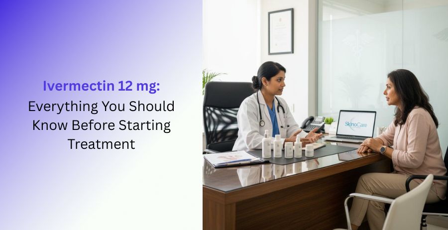 Ivermectin 12 mg prescription tablets with information about approved uses, dosage, antiparasitic treatment, side effects, safety precautions, and patient guidance