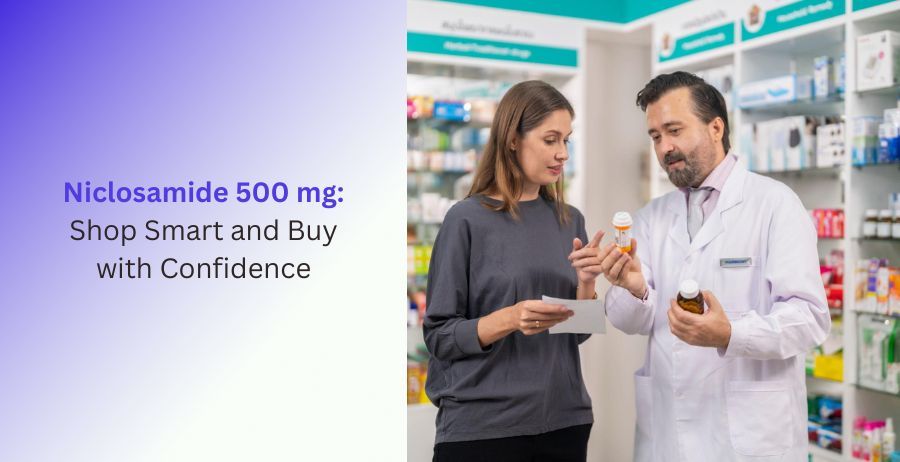 Niclosamide 500 mg prescription tablets with trusted pharmacy guidance, safe medication purchasing tips, authentic product verification, and parasite treatment information.